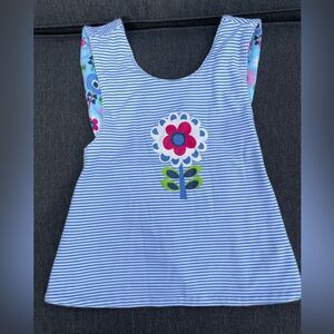 Zutano Blue Striped Kids Top with Floral Design Size 24 Months